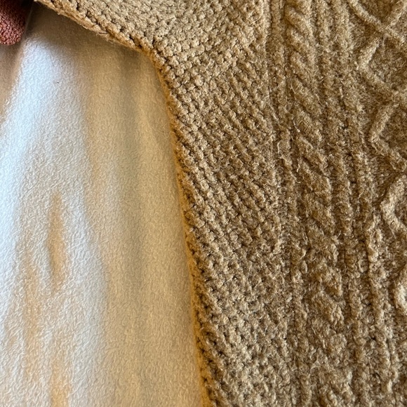 J. Crew $178 cable knit stretch camel cardigan sweater 2X - Picture 8 of 12